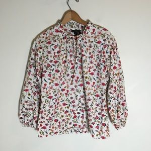 J. Crew Scalloped‎ Tie Neck in Vintage Floral